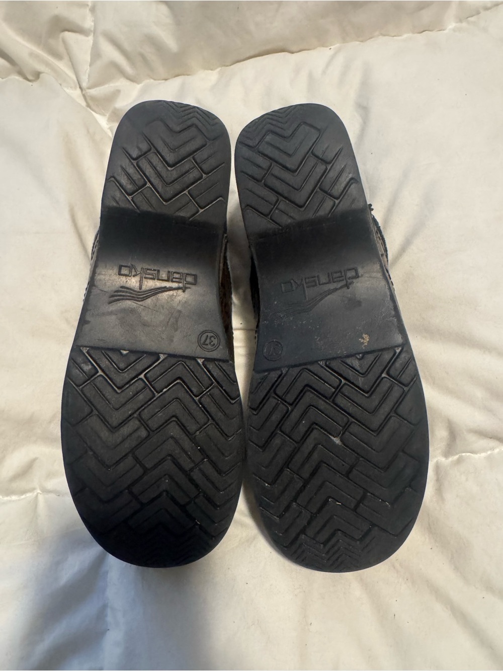 Embossed Brown Slip-On Clogs - Picture 3 of 4